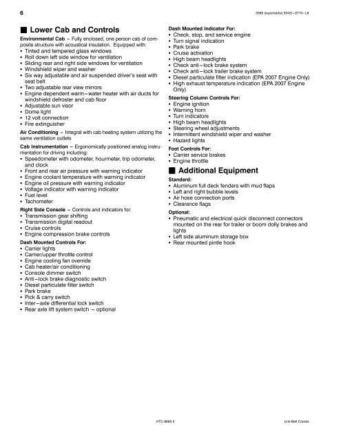 Boom Lift Capacity Charts - Link-Belt Construction Equipment