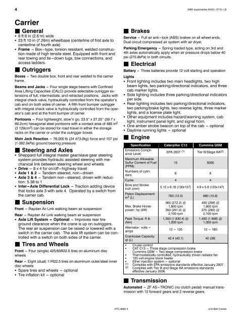 Boom Lift Capacity Charts - Link-Belt Construction Equipment