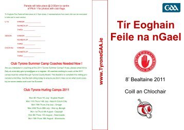 to Download the Full Programme - Tyrone GAA | Tir Eoghain CLG