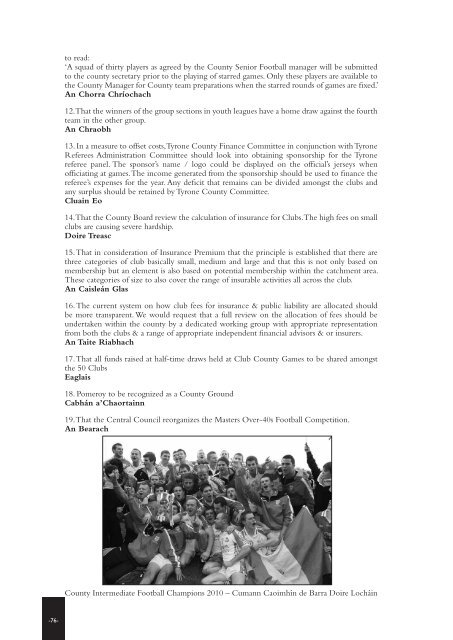 Coiste Thir Eoghain Annual Report Book 2010 - Tyrone GAA | Tir ...