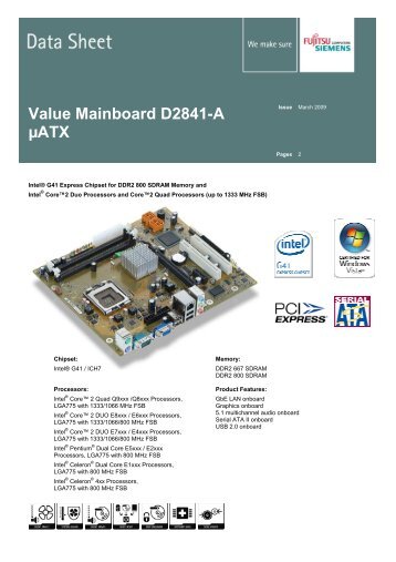 Value Mainboard D2841-A ÂµATX - i-design - Hardwarestore