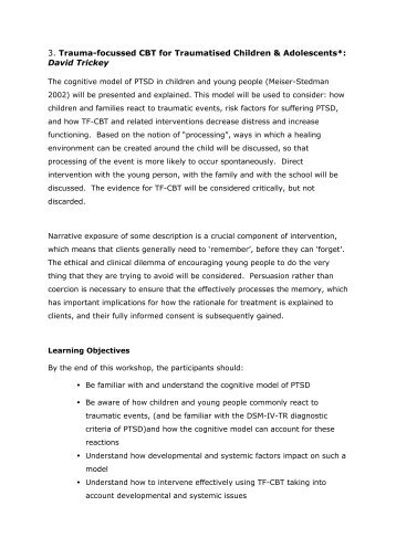 3. Trauma-focussed CBT for Traumatised Children ... - ukpts