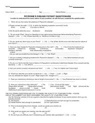 Peyronie's disease questionnaire - Urology Specialists, SC