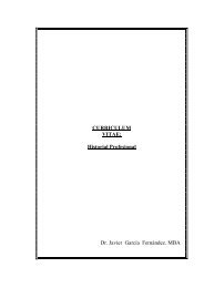 Historial Profesional Dr. Javier García Fernández. MBA