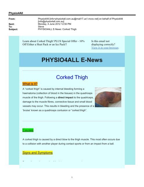 Corked Thigh - PHYSIO4All