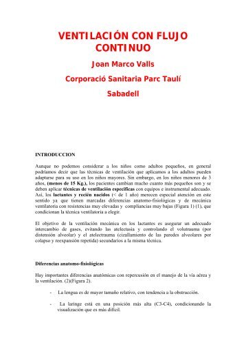 VENTILACIÓN CON FLUJO CONTINUO Joan Marco Valls ...