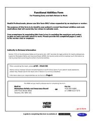 Functional Abilities Form (FAF) - UFCW 175 & 633