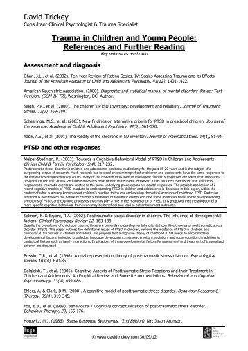 David Trickey Trauma in Children and Young People ... - ukpts
