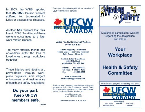 JHSC Committees - UFCW 175 & 633