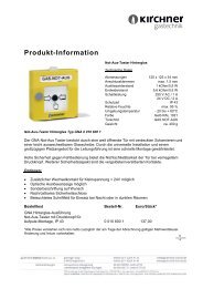 Produkt-Information - Gastechnik Kirchner