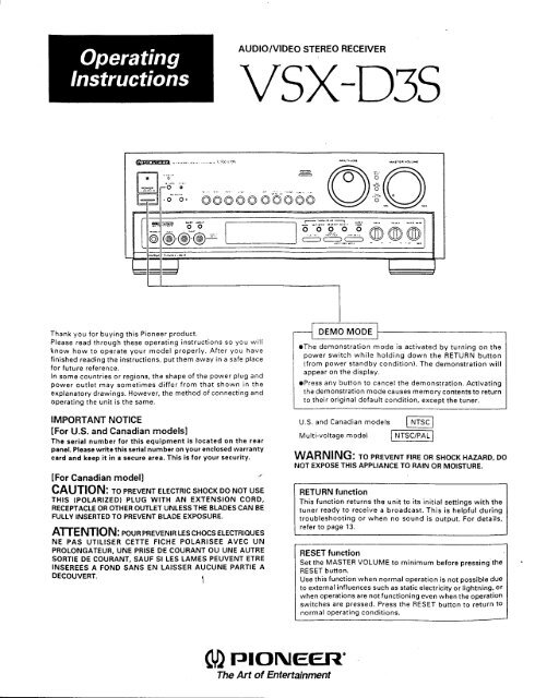 VSX-D3S - HAManuals