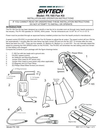 Model: FK-165 Fan Kit - Skytech Systems, Inc.