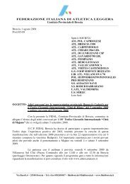 Lettera di convocazione - Fidal Brescia