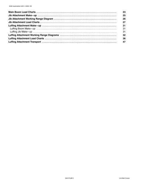 Technical Data - Link-Belt Construction Equipment