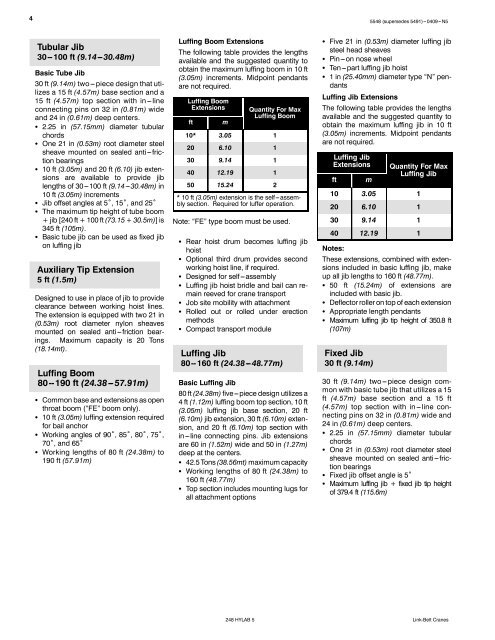 Technical Data - Link-Belt Construction Equipment