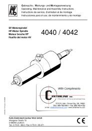 SF-Motorspindel HF-Motor Spindle Moteur broche ... - Centerline Inc