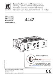 SF-Umrichter HF Converter Mutateur HF Convertidor ... - Centerline Inc