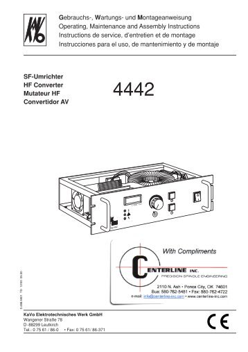 SF-Umrichter HF Converter Mutateur HF Convertidor ... - Centerline Inc