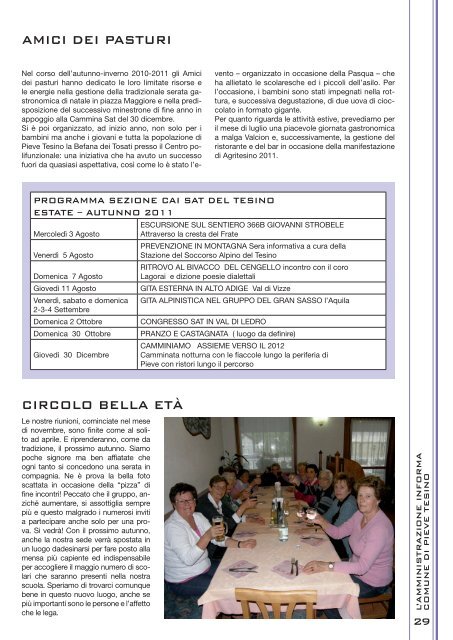 Anno V - Numero 1 - Luglio 2011 - Comune di Pieve Tesino