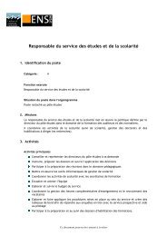 Responsable du service des etudes et de la scolarite - Rhone-Alpes