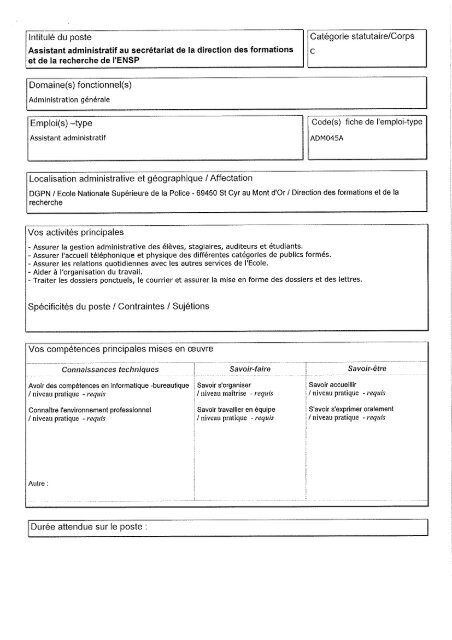 fiche de poste - Assistant administratif - ENSP.pdf - Rhone-Alpes