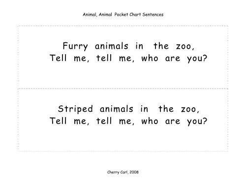 Furry animals in the zoo, Tell me, tell me, who are ... - Little Book Lane
