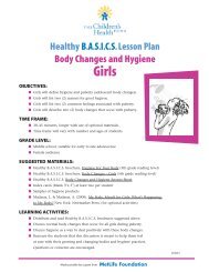 Body Changes, Girls - Children's Health Fund