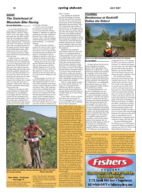 July 2007 Issue - Cycling Utah