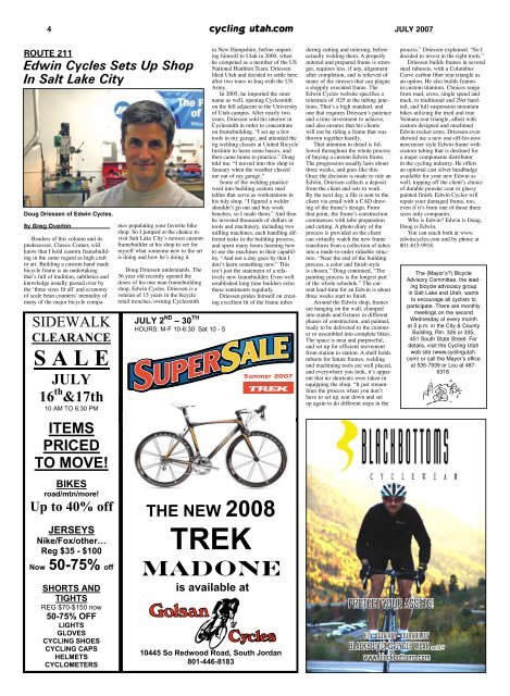 July 2007 Issue - Cycling Utah