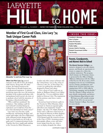 Member of First Co-ed Class, Liza Lucy '74 Took ... - Lafayette College