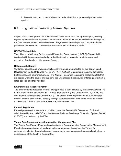 Sweetwater Creek Watershed Mgmt. Plan 2007 Update--Part 2