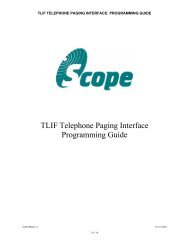 TLIF Telephone Paging Interface Programming Guide - comPPage