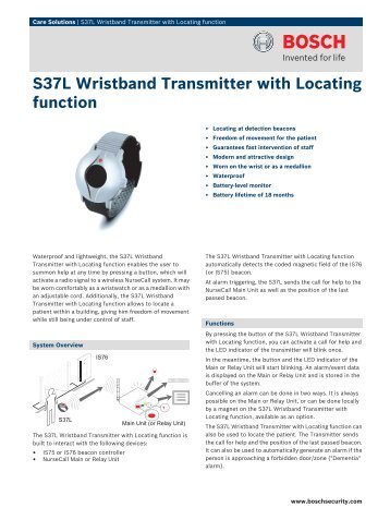 S37L Wristband Transmitter with Locating function - comPPage