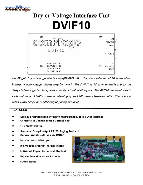 Dry or Voltage Interface Unit DVIF10 - comPPage