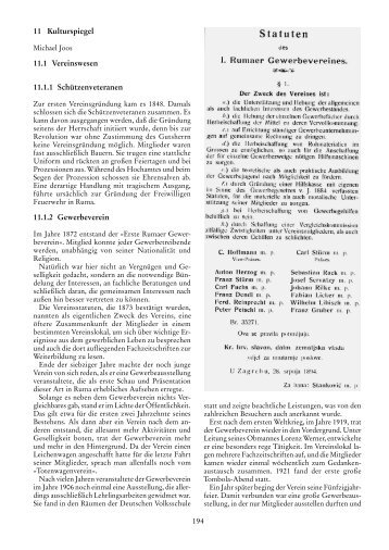 194 11 Kulturspiegel 11.1 Vereinswesen 11.1.1 ... - Ruma