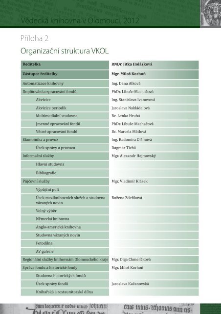 VKOL VZ 2012 - VÄdeckÃ¡ knihovna v Olomouci