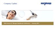 Company Presentation - J.P. Morgan Healthcare ... - MorphoSys