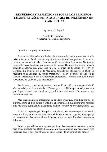 RECUERDOS Y REFLEXIONES SOBRE LOS ... - Cadp.org.ar