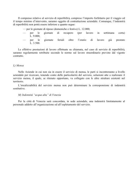 Indennità e provvidenze varie - Federambiente