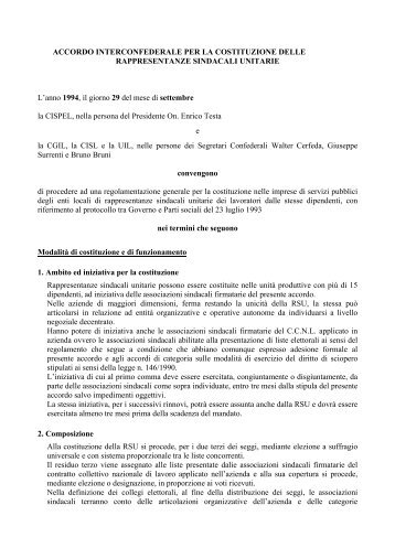 ACCORDO INTERCONFEDERALE PER LA ... - Federambiente