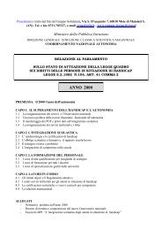 Relazione al Parlamento anno 2000 su Handicap e scuola