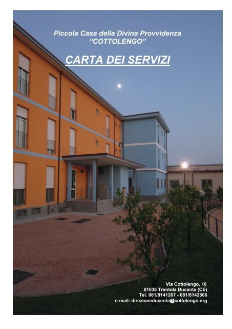 CARTA DEI SERVIZI - Assistenza - Cottolengo