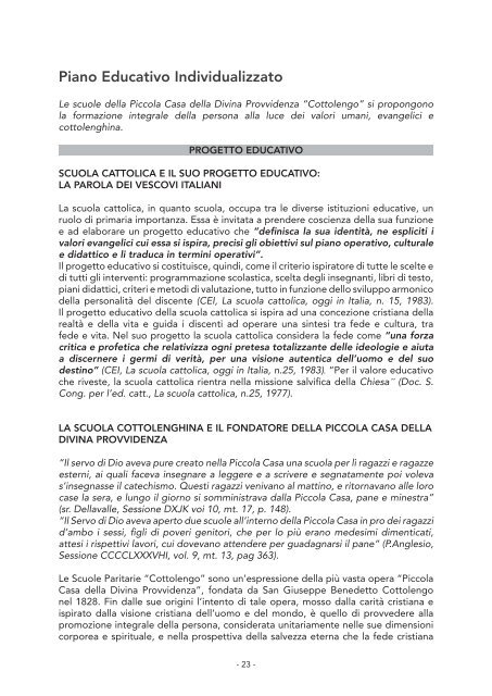 agenda cottolengo2010-11.indd - Scuola paritaria SGB Cottolengo