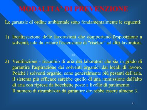 II rischio chimico e la prevenzione per gli operatori sanitari