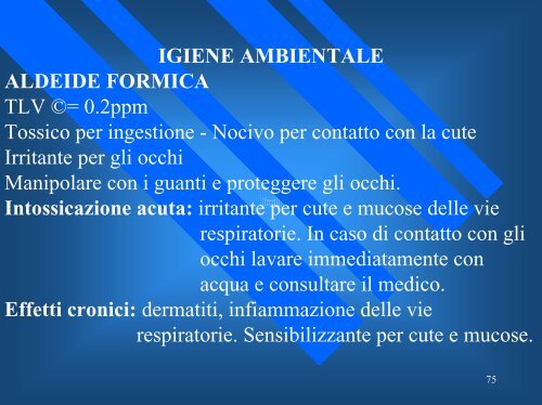 II rischio chimico e la prevenzione per gli operatori sanitari