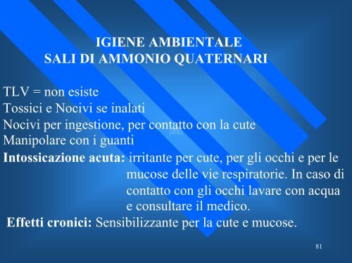 II rischio chimico e la prevenzione per gli operatori sanitari