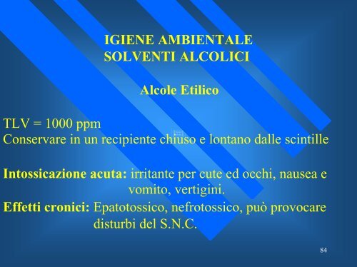 II rischio chimico e la prevenzione per gli operatori sanitari