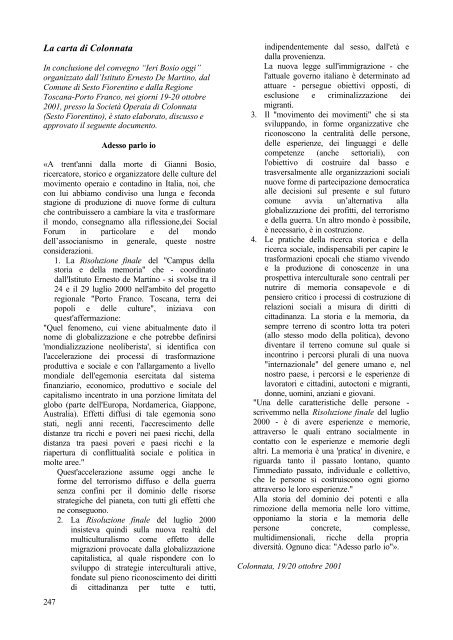 Porto Franco. I documenti del progetto, 1998-2001 - Regione Toscana