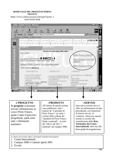 Porto Franco. I documenti del progetto, 1998-2001 - Regione Toscana