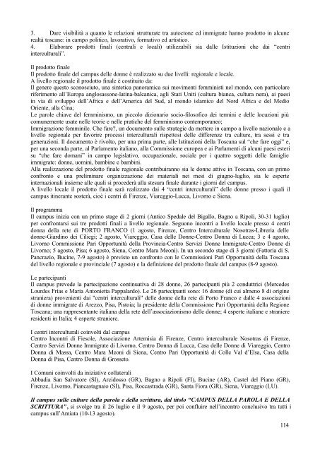 Porto Franco. I documenti del progetto, 1998-2001 - Regione Toscana